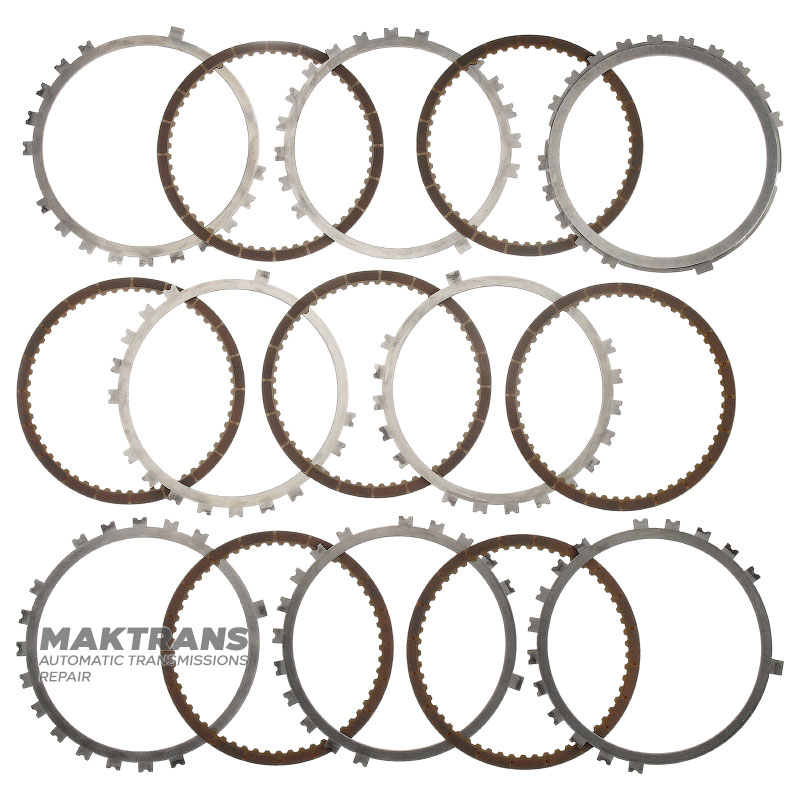 Комплект дисков пакета B4 Low / Reverse Clutch AB60E AB60F 07-up — 7 фрикционных дисков (общая толщина комплекта 28.45 мм)
