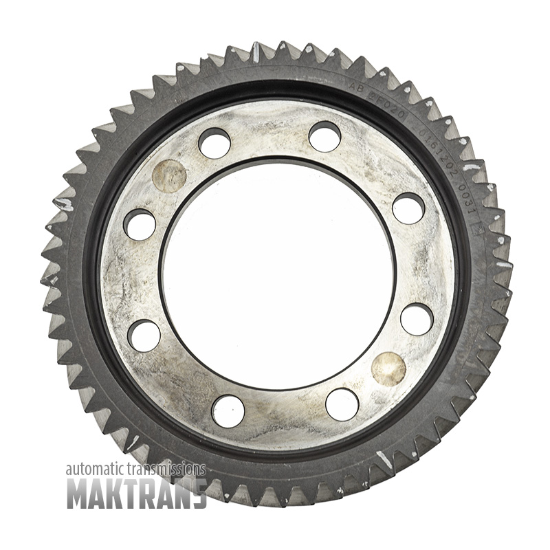 Косозубая шестерня дифференциала HYUNDAI KIA A6GF1 458322F020 (53T, OD183mm, 33.20mm, 8 крепёжных отверстий)