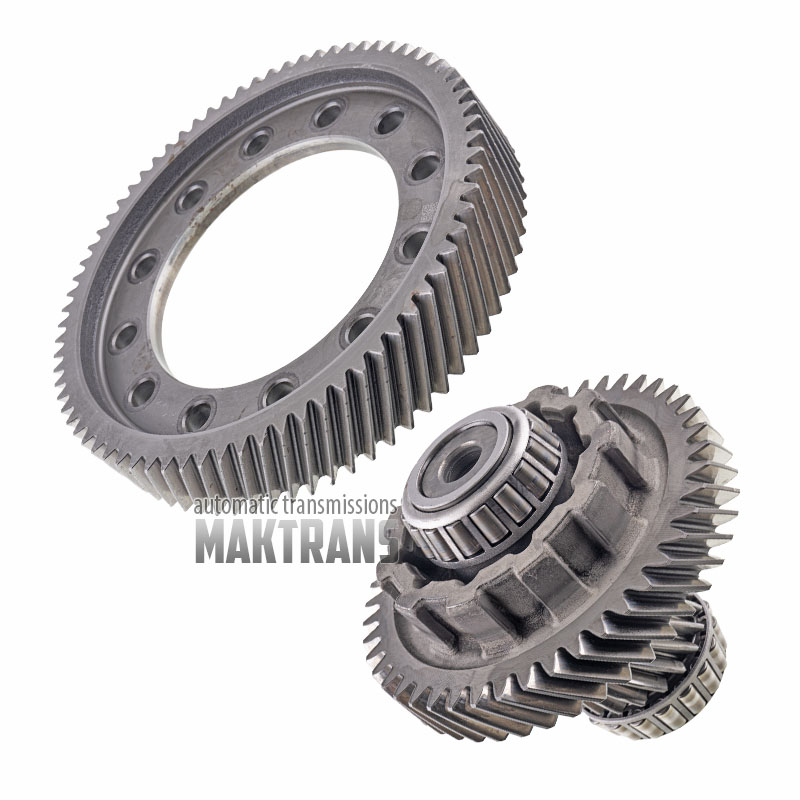 Головна пара диференціала [19\74] TOYOTA U760E U760F [косозуба шестерня диференціала 74 зуба [Ø 210.60 mm], проміжний вал 19 [Ø 59.10 mm] \ 46 зубів [Ø141.95 mm]