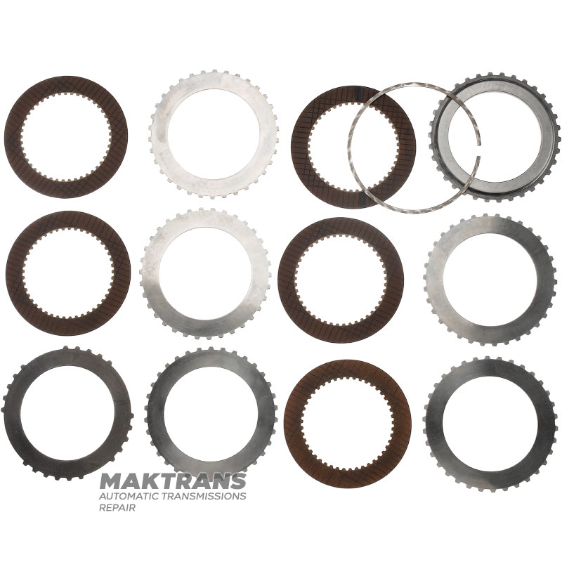 Комплект стальных и фрикицонных дисков FORWARD Clutch FORD AOD AODE AODE-W 4R70W 4R75E 4R75W [общая толщина комплекта 23.55 mm, 5 фрикционных диска, опорный диск 7 mm]