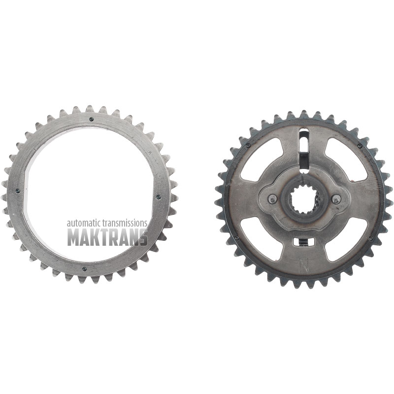 Комплект шестерней и цепи привода масляного насоса GM 8L45 / 24292596 24285833 [ вещушая шестрня 39 зубьев (нар.Ø 76.75 mm), ведомая шестерня 39 зубьев (нар.Ø 76.75 mm)