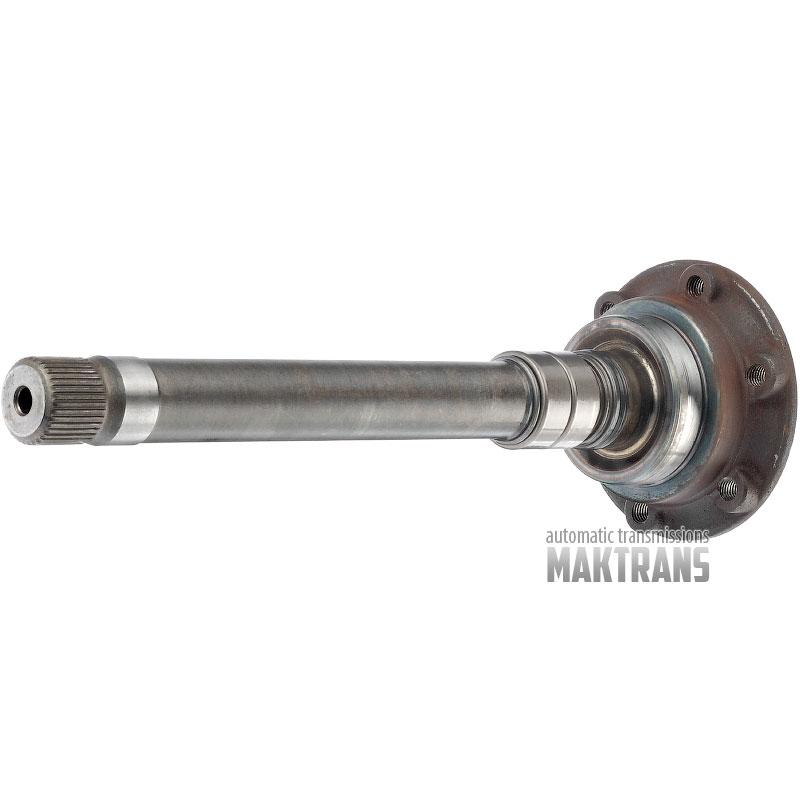 Вал з фланцем VAG 02E DQ250 0CN409355A / загальна висота 334 mm, 37 шліців (нар.Ø 29.95 mm), 6 отворів кріплення (вн.Ø 8.60 mm, 47 mm між центрами отворів)