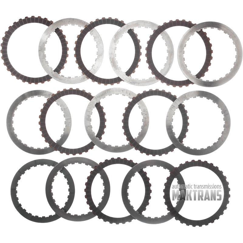 Комплект сталевих та фрикційних дисків E Clutch ZF 8HP90 / [7 фрикційних дисків, загальна товщина комплекту 38.60 мм]