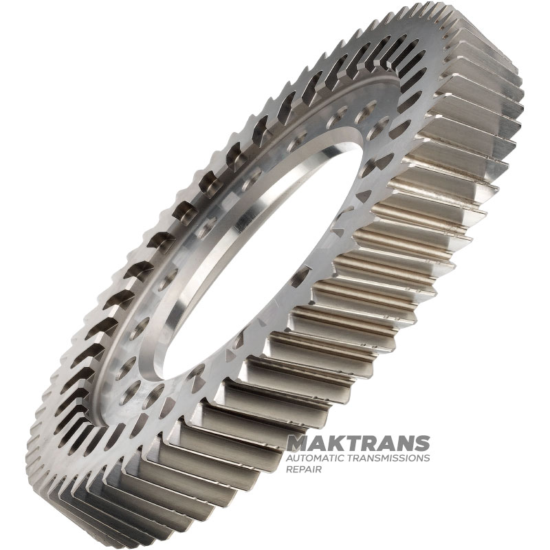 Косозубая шестерня дифференциала FORD HF45 HF55 eCVT PZ18-7F343-BB — 64 зуба (нар.Ø 248.75 мм, 2 насечки, ширина 34.70 мм), 16 крепежных отверстий