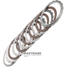 Комплект стальных и фрикционных дисков Low Brake (B2) NISSAN RE7R01A  / JATCO JR710E / JR711E — общая толщина комплекта 19.60 мм, 5 фрикционных дисков (36 зубьев)
