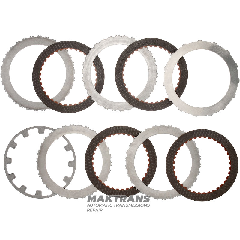 Комплект стальных и фрикционных дисков 2-3-4-6 Brake (B3) 316661XJ0A 316623SX0B 316651XJ0C 316671XJ1C — 4 фрикционных диска (36 зубьев), общая толщина комплекта 18.05 мм