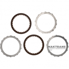 Комплект сталевих та фрикційних дисків LOW COAST B2 BRAKE NISSAN RE5R05A/JATCO JR507A 31662-90X02 — 2 фрикційні диски (30 зубів на диску), загальна товщина комплекту 12.65 мм