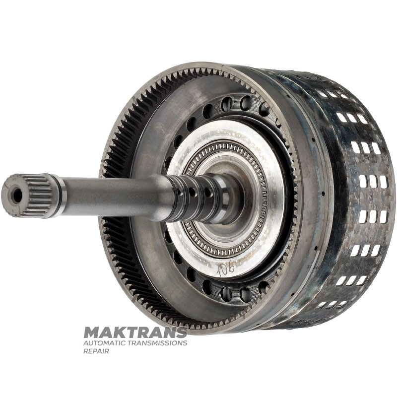 Вхідний вал / барабан K1 Clutch NISSAN RE5R05A / JATCO JR507A 3154095X02 - загальна висота 256 mm, 106 зубів, 7 фрикційних дисків (60 зубів), 24 шліци (нар.Ø 25.75 мм, довжина