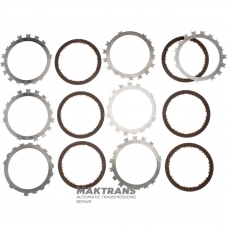 Комплект сталевих та фрикційних дисків LOW-REVERSE BRAKE Aisin Warner 30-40LE, 30-80LE/TOYOTA A340 A343 - 6 фрикційних дисків (загальна товщина комплекту 26.35 мм)
