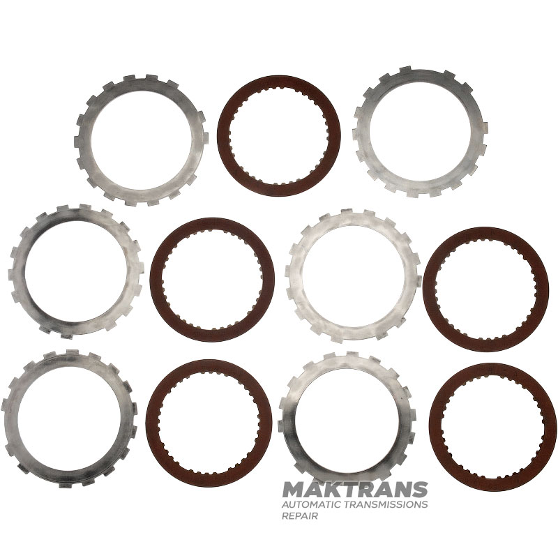 Комплект сталевих та фрикційних дисків INTERMEDIATE CLUTCH Aisin Warner 30-40LE, 30-80LE/TOYOTA A343 - 5 фрикційних дисків (загальна товщина комплекту 27 мм)