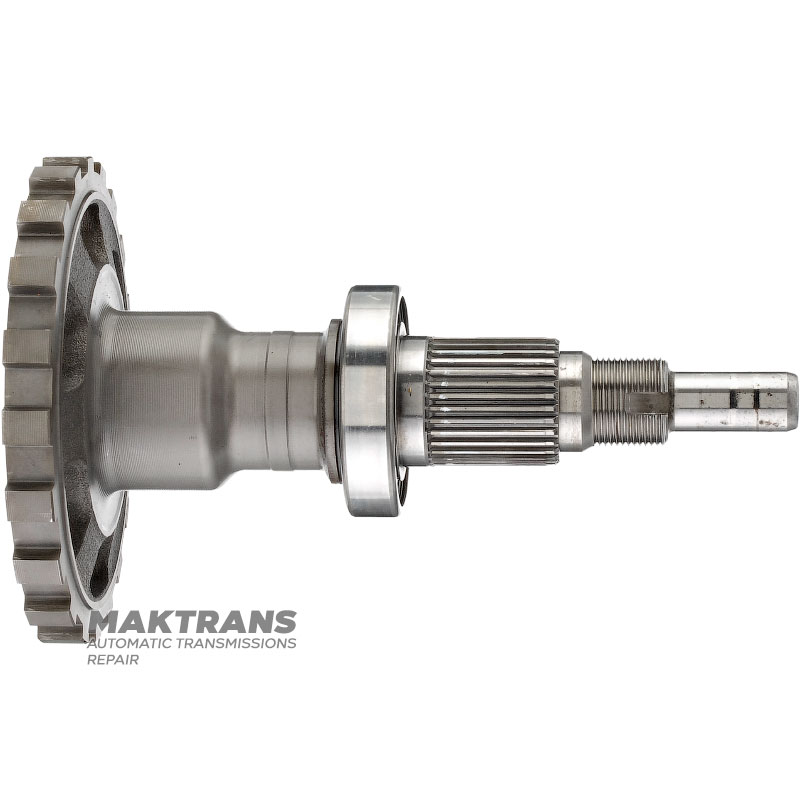 Выходной вал NISSAN RE5R05A RE7R01A / JATCO JR507A JR710E — общая высота вала , 32 шлица (нар.Ø 34 мм), парковочная шестерня 20 зубьев (нар.Ø 129.95 мм), 36 шлицев на вн. стороне