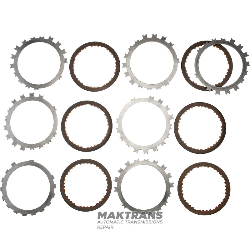 Комплект сталевих та фрикційних дисків LOW-REVERSE BRAKE Aisin Warner 30-40LE, 30-80LE/TOYOTA A340 A343 - 6 фрикційних дисків (загальна товщина комплекту 25.75 мм)