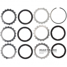 Комплект стальных и фрикционных дисков 2ND Brake (Intermediare Clutch) Aisin Warner 30-40LE, 30-80LE / TOYOTA A343 — 5 фрикционных дисков (общая толщина комплекта 25.60 мм, диск опорный 3.30 мм)