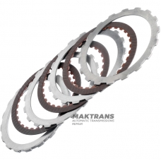 Комплект сталевих та фрикційних дисків B2 Low Coast Brake RE5R05A 3166290X02 — 3 фрикційні диски (30 зубів на диску), сталевий диск 18 зубів, загальна товщина комплекту 15.10 мм
