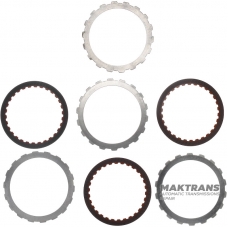 Комплект стальных и фрикционных дисков B2 Low Coast Brake RE5R05A 3166290X02 — 3 фрикционных диска (30 зубьев на диске), стальной диск 18 зубьев, общая толщина комплекта 15.10 мм