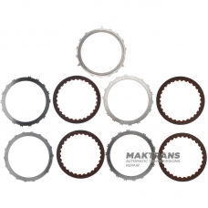 Комплект стальных и фрикционных дисков B2 Low Coast Brake RE5R05A 3166290X02 — 4 фрикционных диска (30 зубьев на диске), 15 зубьев на стальном диске, общая толщина комплекта 16.45 мм