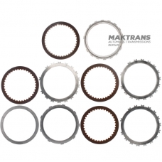 Комплект сталевих та фрикційних дисків Forward Brake (B3) RE5R05A 31662-90X01 - 4 фрикційні диски (39 зубів на диску), 16 зубів на сталевому диску, загальна товщина комплекту 20.25 мм