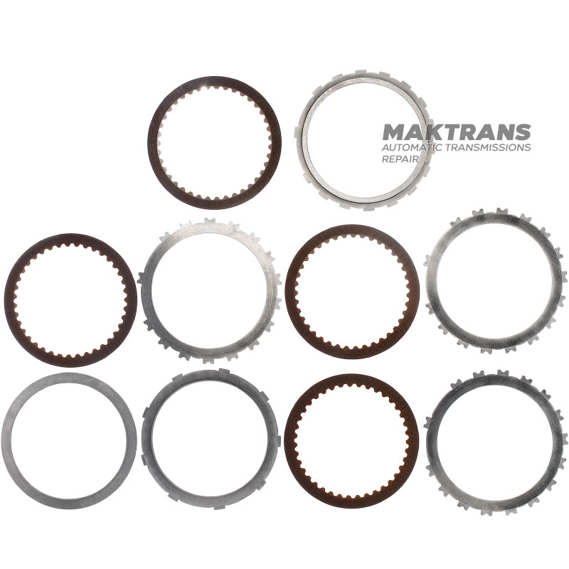 Комплект сталевих та фрикційних дисків Forward Brake (B3) RE5R05A 31662-90X01 - 4 фрикційні диски (39 зубів на диску), 16 зубів на сталевому диску, загальна товщина комплекту 20.25 мм