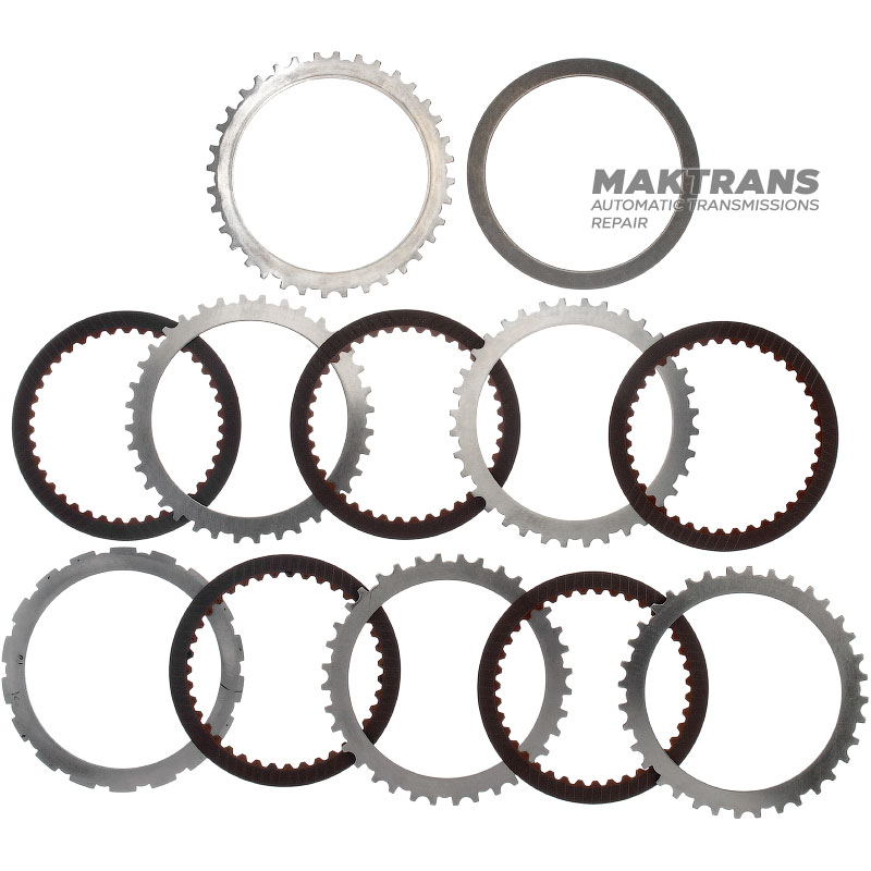 Комплект сталевих та фрикційних дисків Forward Brake (B3) RE5R05A 31662-90X01 - 5 фрикційних дисків (39 зубів на диску), 18 зубів на сталевому диску, загальна товщина комплекту 21.50 мм