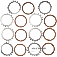 Комплект сталевих та фрикційних дисків LOW-REVERSE BRAKE Aisin Warner 30-40LE, 30-80LE/TOYOTA A340 A343 - 7 фрикційних дисків (загальна товщина комплекту 30.70 мм)