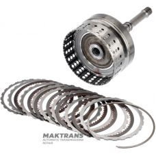 Входной вал / барабан K1 Clutch (6 фрикционных дисков, 60 зубьев на диске) NISSAN RE7R01 315401XJ0C — (общая длина 312 мм, длина вала 244 мм, 24 шлица (нар.Ø 25.70 мм), 105 зубьев на кольцевой шестерне)