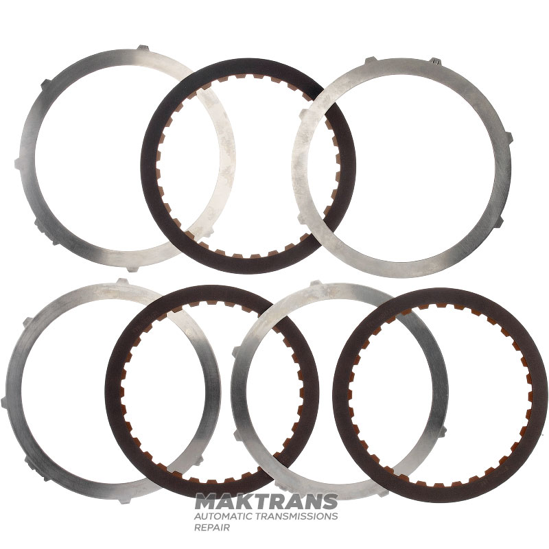 Комплект стыльных и фрикционых дисков OVERDRIVE Brake FORD 5R110W 3C3Z-7B442-AA, 3C3Z-7B164-AA, 3C3Z-7R411-AB — 3 фрикционных диска (32 зуба на диске), общая толщина комплекта 20.25 мм