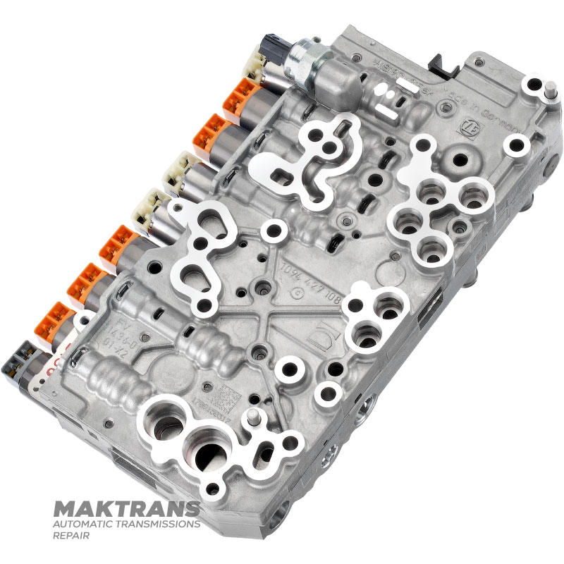 Гідроблок у зборі з соленоїдами (відновлений) ZF 9HP48 (JEEP COMPASS (2017-2018) 2.4L 4WD) 1094127344 - сепаратонна пластина A136 / B136, 9 соленоїдів (для авто без системи START-STOP)