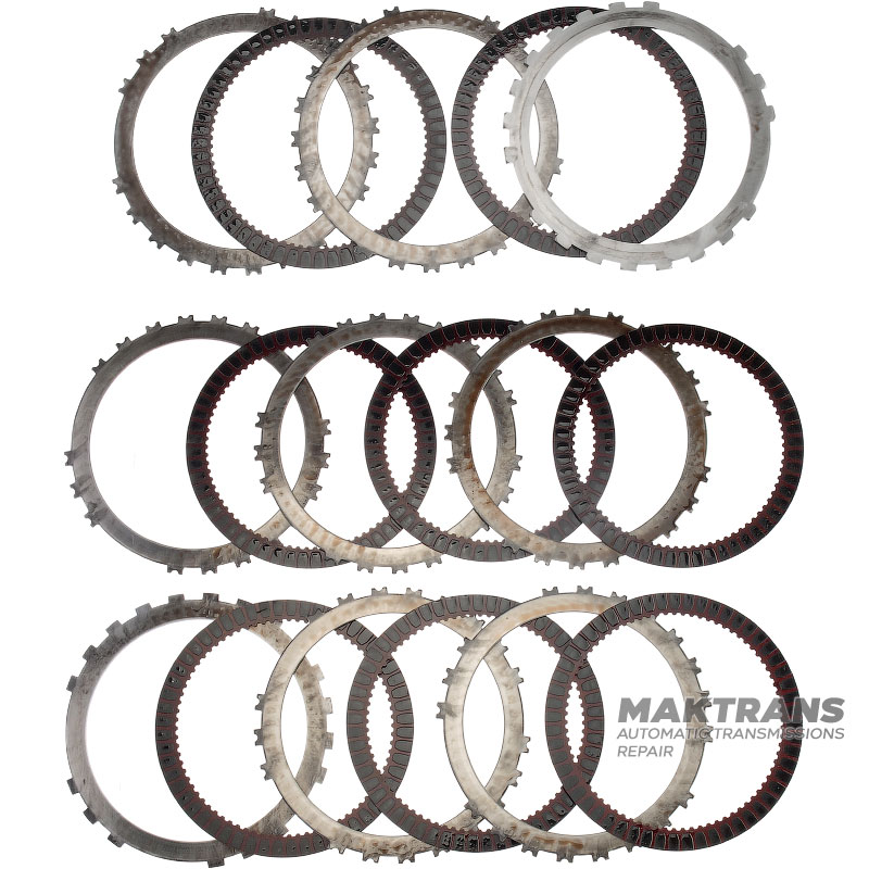 Комплект сталевих та фрикційних дисків B2 Brake AS68RC, AS69RC DODGE RAM 4500/5500 68253908AA, 68253907AA — (8 фрикційних дисків, загальна товщина комплекту 48.20 мм)