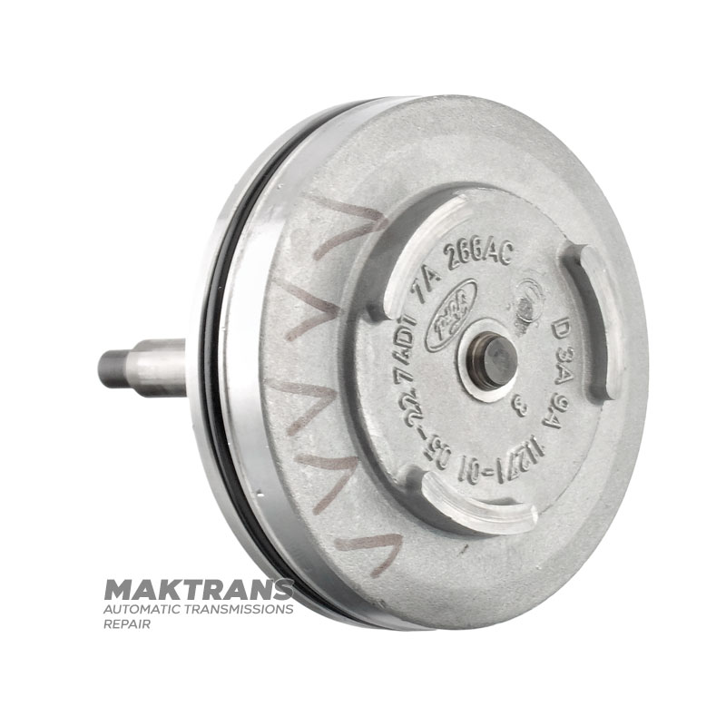 Поршень гальмівної стрічки Low/Reverse FORD 5R55E, 5R55N, 5R55W, 5R55S XL2Z-7D189-CA - загальна висота 89.50 мм, нар.Ø поршня 78.55 мм, діаметр штока 9.50 мм (5.50 мм).