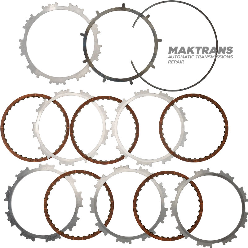 Комплект сталевих та фрикційних дисків 1-2-3-4 Clutch GM 6L45 6L50 24232652, 24233534 - 5 фрикційних дисків (загальна товщина комплекту 24.10 мм)