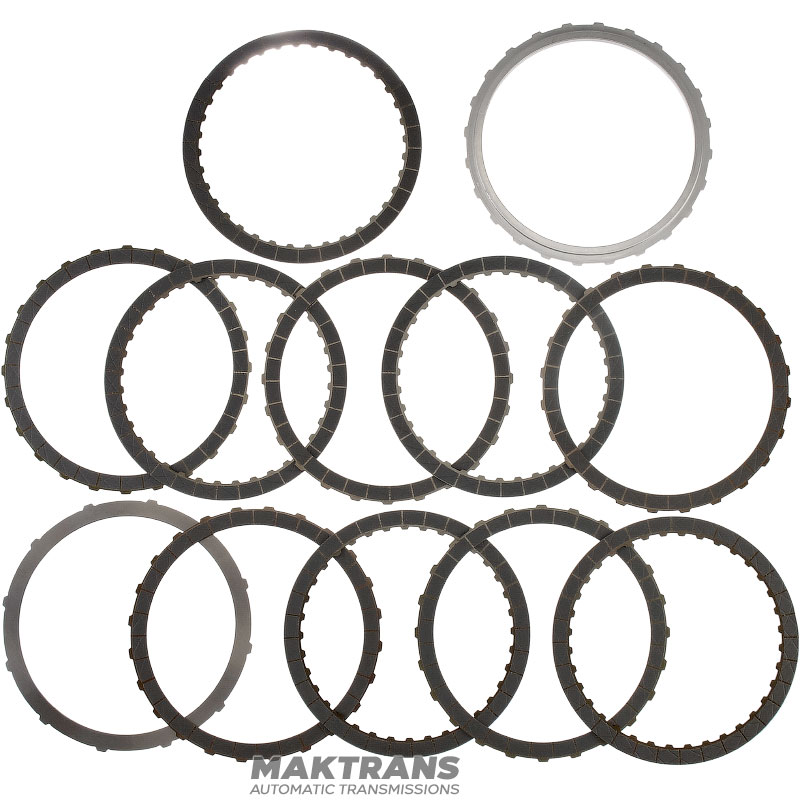 Комплект сталевих та фрикційних дисків 2-6 Clutch GM 6L45, 6L50 - 5 (internal) х 5 (external) односторонніх фрикційних дисків, (загальна тощина комплекту 28.45 мм)