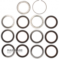 Комплект сталевих та фрикційних дисків DIRECT Clutch FORD AOD, AODE, AODE-W, 4R70W, 4R75E, 4R75W - F6AZ-7B442-AA, F8AZ-7B164-BA, 6 фрикційних дисків (загальна товщина комплекту 25).