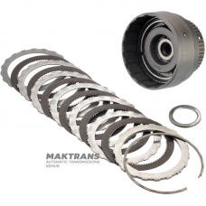 Барабан FORWARD Clutch FORD A4LD, 4R44E, 4R55E, 5R55E, 5R55N, 5R55S, 5R55W 91DT-7A511-EB - з тефлоновими кільцями на ступиці, 6 фрикційних дисків (2 фрикційних дисків)