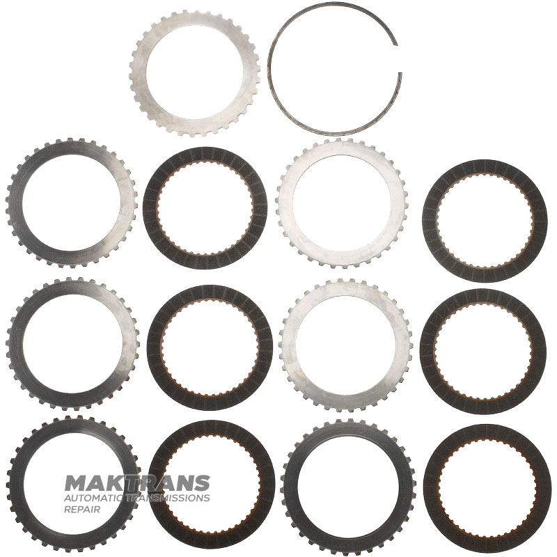 Комплект сталевих та фрикційних дисків DIRECT Clutch FORD AOD, AODE, AODE-W, 4R70W, 4R75E, 4R75W F6AZ-7B442-AA, F8AZ-7B164-BA, 6 фрикційних дисків, (загальна товщина комплекту 27).