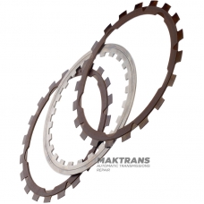 Комплект сталевих та фрикційних дисків гідротрансформатора ZF 6HP26 - 000 193, 2 фрикційні диски, (вн.Ø 184.80 мм, 20 зубів)