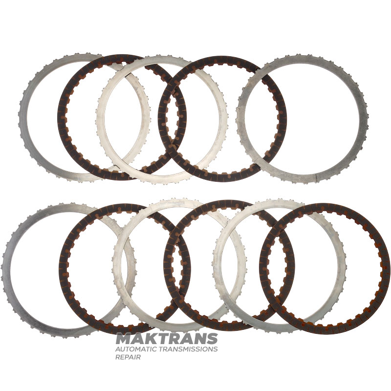 Комплект стальных и фрикционных дисков С3 (Overdrive) Clutch VAG 0C8, Aisin Warner TR-80SD, TL-80NF — 5 фрикционных дисков (общая толщина комплекта 22.45 мм)