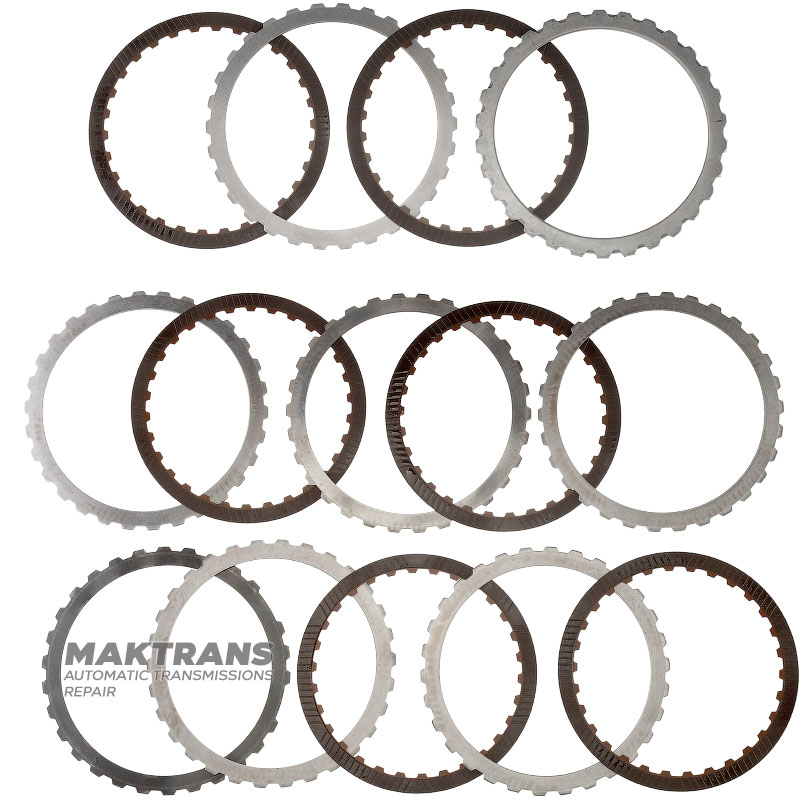 Комплект стальных и фрикционных дисков LOW / REVERSE Brake FORD 6R60, 6R80 — 6 фрикционных дисков (общая толщина 25.60 мм)