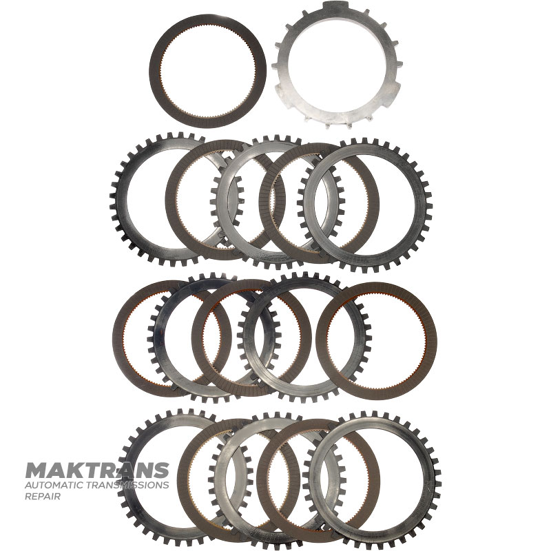 Комплект стальных и фрикционных дисков C5 Clutch ALLISON 1000, 2000, 2400 — 29531058, 29536482, 29537393, 8 фрикционных дисков (общая толщина комплекта 48.70 мм)