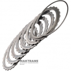 Комплект сталевих дисків E Clutch FORD 6R60, 6R80 - 6L2Z-7B442-AA, опорний диск (товщина 6.15 мм / 3 мм, вн.Ø 107 мм, 24 зуби), 6 сталевих дисків (товщина 3.05 мм, вн.Ø 1