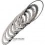 Комплект сталевих дисків E Clutch FORD 6R60, 6R80 - 6L2Z-7B442-AA, опорний диск (товщина 6.15 мм / 3 мм, вн.Ø 107 мм, 24 зуби), 6 сталевих дисків (товщина 3.05 мм, вн.Ø 1