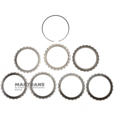 Комплект сталевих дисків E Clutch FORD 6R60, 6R80 - 6L2Z-7B442-AA, опорний диск (товщина 6.15 мм / 3 мм, вн.Ø 107 мм, 24 зуби), 6 сталевих дисків (товщина 3.05 мм, вн.Ø 1