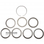 Комплект сталевих дисків E Clutch FORD 6R60, 6R80 - 6L2Z-7B442-AA, опорний диск (товщина 6.15 мм / 3 мм, вн.Ø 107 мм, 24 зуби), 6 сталевих дисків (товщина 3.05 мм, вн.Ø 1