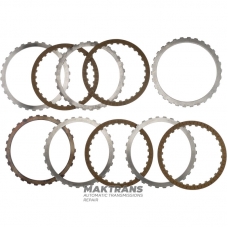 Комплект стальных и фрикционных дисков FORD Low / Reverse Brake 6R60, 6R75, 6R80 — 4 фрикционных диска (общая толщина комплекта 19.20 мм)
