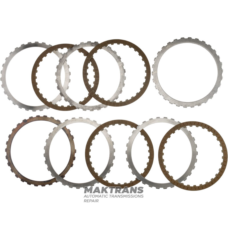 Комплект стальных и фрикционных дисков FORD Low / Reverse Brake 6R60, 6R75, 6R80 — 4 фрикционных диска (общая толщина комплекта 19.20 мм)