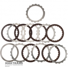 Комплект стальных и фрикционных дисков LOW / REVERSE CLUTCH FORD 4R100 — F81Z-7B164-DA, E9TZ-7B442-E, 3C3Z-7B442-DA, 6 фрикционных дисков (общая толщина комплекта 36.65 мм)