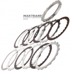 Комплект стальных и фрикционных дисков LOW / REVERSE CLUTCH FORD 4R100 — F81Z-7B164-DA, E9TZ-7B442-E, 3C3Z-7B442-DA, 6 фрикционных дисков (общая толщина комплекта 36.65 мм)