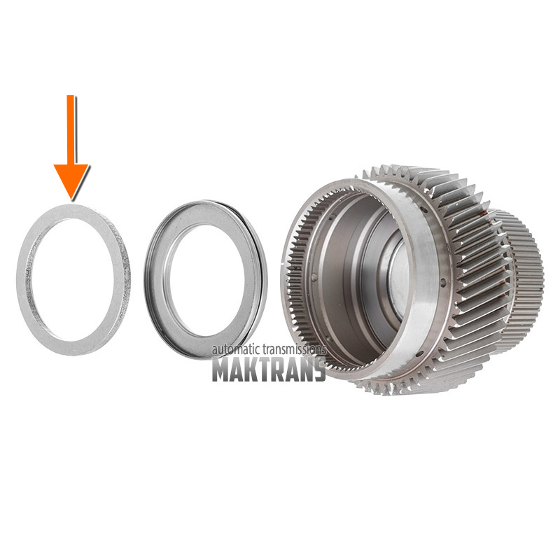 Sun gear №1 bearing shim FORD 10R80 - thickness 3.80 mm, ext.Ø 57.05 mm, int.Ø 45.60 mm