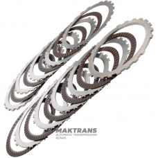 Комплект сталевих та фрикційних дисків B2 (Low/Reverse) Brake - 68253908AA, 68253907AA, 9 фрикційних дисків (загальна товщина комплекту 53.05 мм)