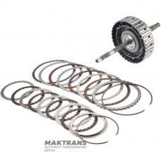 Вхідний вал, барабан HIGH / LOW Clutch MAZDA CW6A-EL, EW6A-EL - загальна довжина валу 308 мм, HIGH Clutch (3 фрикційні диски), LOW Clutch (4 фрикційні диски)