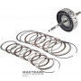 Вхідний вал, барабан HIGH / LOW Clutch MAZDA CW6A-EL, EW6A-EL - загальна довжина валу 308 мм, HIGH Clutch (3 фрикційні диски), LOW Clutch (4 фрикційні диски)
